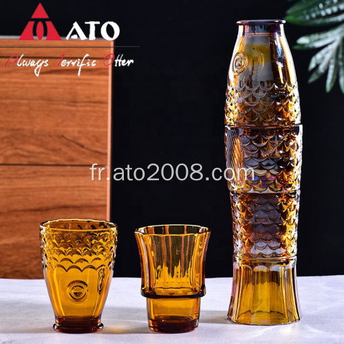 Amber Fish Shape Water Juice Glass tasse en verre